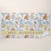 Serviette De Plage Feuilles tropicaux personnalisés (Devant)