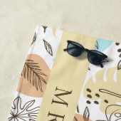 Serviette De Plage Feuilles tropicaux personnalisés (En situation)