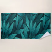 Serviette De Plage Feuilles tropicaux rayonnants (Devant)