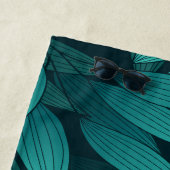 Serviette De Plage Feuilles tropicaux rayonnants (En situation)
