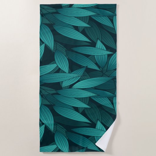 Serviette De Plage Feuilles tropicaux rayonnants (Devant)