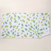 Serviette De Plage Feuilles (Vertes) (Devant)