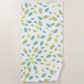 Serviette De Plage Feuilles (Vertes) (Devant)