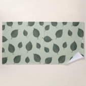 Serviette De Plage Feuilles verts, motif transparent (Devant)