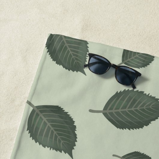 Serviette De Plage Feuilles verts, motif transparent (En situation)