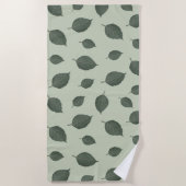 Serviette De Plage Feuilles verts, motif transparent (Devant)