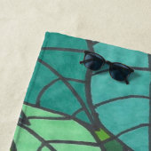 Serviette De Plage Feuilles verts tropicaux  (En situation)