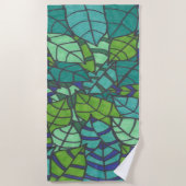 Serviette De Plage Feuilles verts tropicaux  (Devant)