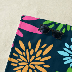 Serviette De Plage Feux Abstraits colorés Fleurs de Feu de Plage Serv