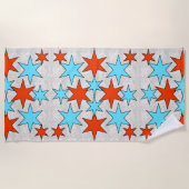Serviette De Plage Feux d'artifice et drapeau américain (Devant)