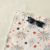 Serviette De Plage Feux d'artifice et étoiles (En situation)