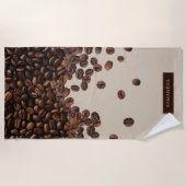 Serviette De Plage Fèves de café Nom personnalisé (Devant)