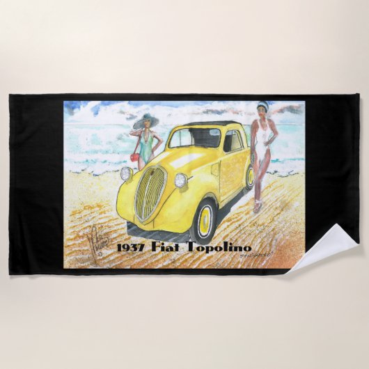 Serviette De Plage Fiat Topolino 1937 (Devant)