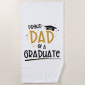 Serviette De Plage Fier père d'un diplômé (Devant)