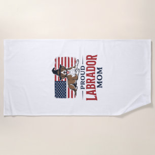 Serviette De Plage Fière mère Labrador Patriote Chien Halloween T-shi