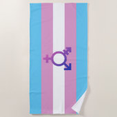 Serviette De Plage Fierté et symbole transgenre (Devant)