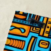 Serviette De Plage Figuratif Abstrait Gras Bleu Orange (En situation)