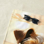 Serviette De Plage Fil Cheveux Fox Terrier En Automne Campagne (En situation)