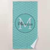 Serviette De Plage Fil Crochet Hook & Artisanat Nom / Dark initial (Devant)