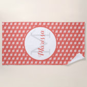Serviette De Plage Fil Crochet Hook & Artisanat Nom / Initiale (Devant)
