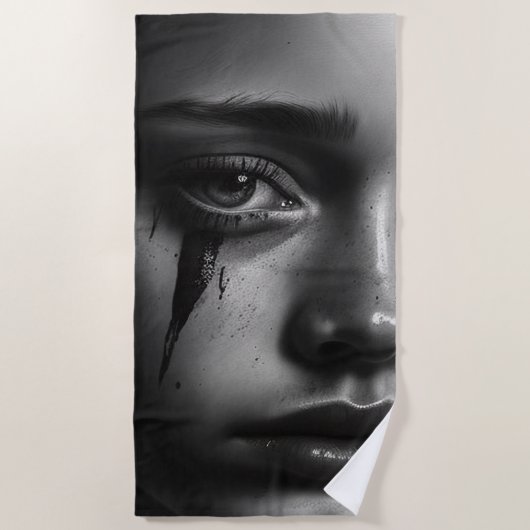 Serviette De Plage Fille aux larmes (Devant)