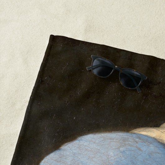 Serviette De Plage Fille avec une perle d'oreille-Johannes Vermeer Ar (En situation)