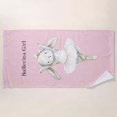 Serviette De Plage Fille Ballerine Lapin en Tutu (Devant)