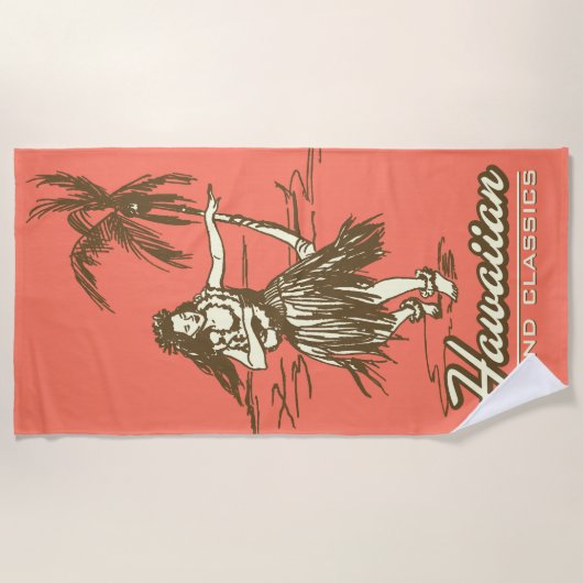 Serviette De Plage Fille de danse polynésienne d'île hawaïenne de (Devant)