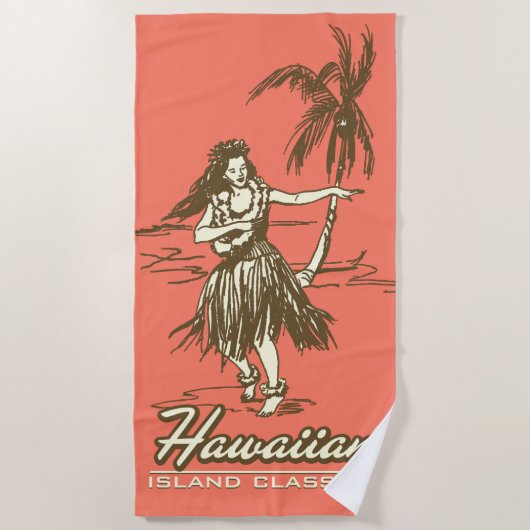Serviette De Plage Fille de danse polynésienne d'île hawaïenne de (Devant)