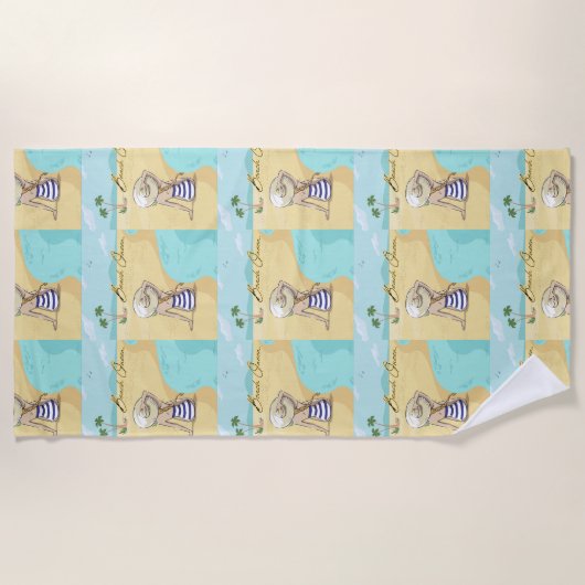 Serviette De Plage fille de plage (Devant)