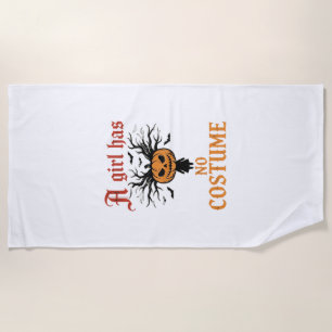 Serviette De Plage Fille d'Halloween n'a pas de citrouille de déguise