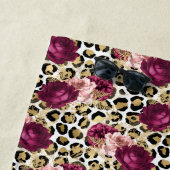 Serviette De Plage Fille Empreinte de léopard Floral rose or (En situation)