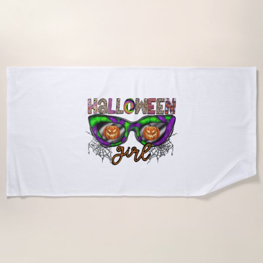 Serviette De Plage Fille Halloween (Devant)
