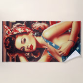 Serviette De Plage Fille mécanique rétro (Devant)