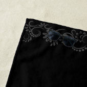 Serviette De Plage Fille mignon été ethnique noir gris personnalisé (En situation)