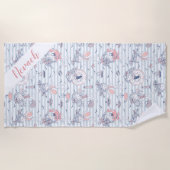 Serviette De Plage Fille personnalisée mignonne amusant été  (Devant)