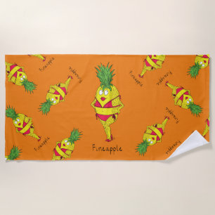Serviette De Plage Fille Pin-Up Ananas Fruit Drôle