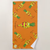 Serviette De Plage Fille Pin-Up Ananas Fruit Drôle (Devant)
