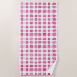 Serviette De Plage Fille Pink Plaid Stripes