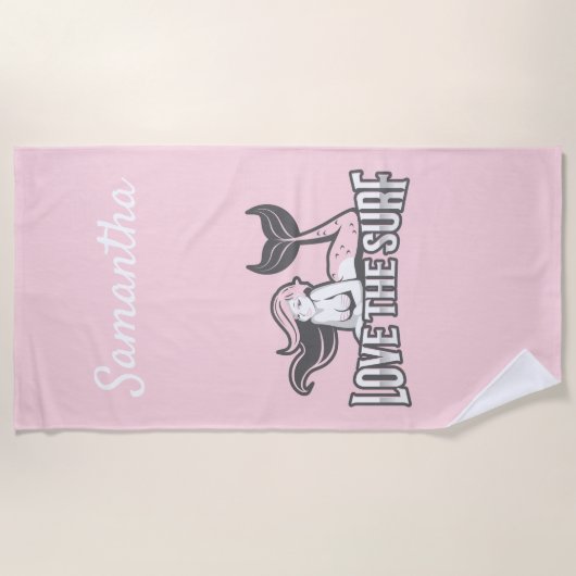 Serviette De Plage Fille rose (Devant)