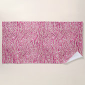 Serviette De Plage Fille rose et Parties scintillant rousse Zebra (Devant)