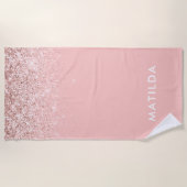 Serviette De Plage Fille rose moderne parties scintillant simple fémi (Devant)