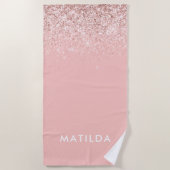 Serviette De Plage Fille rose moderne parties scintillant simple fémi (Devant)