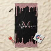 Serviette De Plage Fille Rose Rose Or Parties scintillant Épercées Le