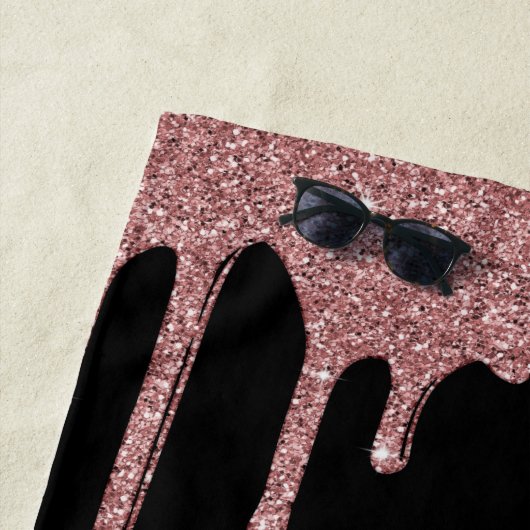 Serviette De Plage Fille Rose Rose Or Parties scintillant Épercées Le (En situation)