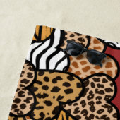 Serviette De Plage Fille Rouge Joueuse Coeurs Posters de animaux Nom (En situation)