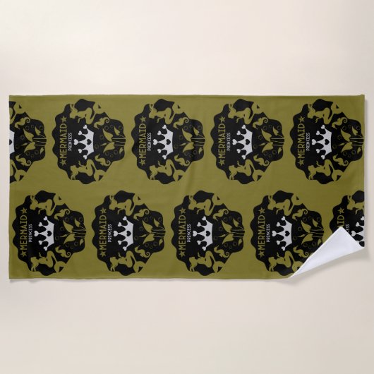 Serviette De Plage Fille Sirène Princesse (Devant)