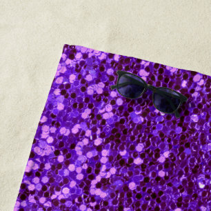 Serviette De Plage Fille Violet Parties scintillant Bling Glam modern