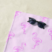 Serviette De Plage Fille Voyage d'été Pink Famingo (En situation)
