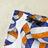Serviette De Plage filles bleu orange volleyballs motif personnalisé (En situation)
